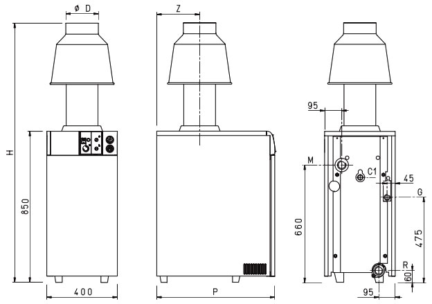 Размеры Sime RX 37-55 CE IONO