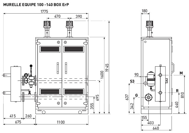 Нажмите для увеличения Размеры Sime Murelle Equipe 100-140 Box ErP