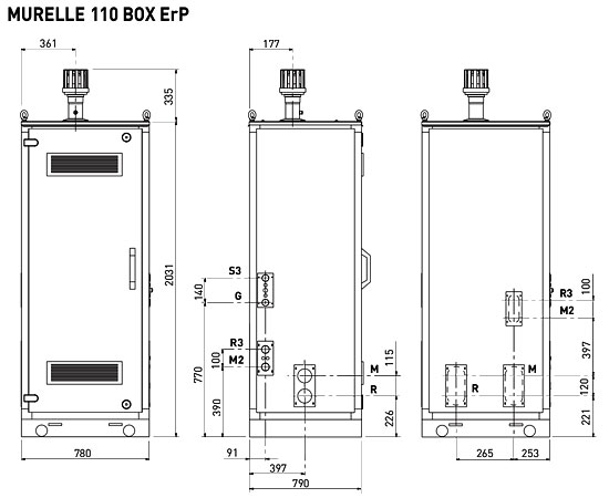 Нажмите для увеличения Размеры Sime Murelle Equipe 110 Box ErP