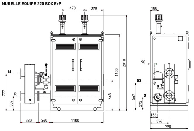 Нажмите для увеличения Размеры Sime Murelle Equipe 220 Box ErP