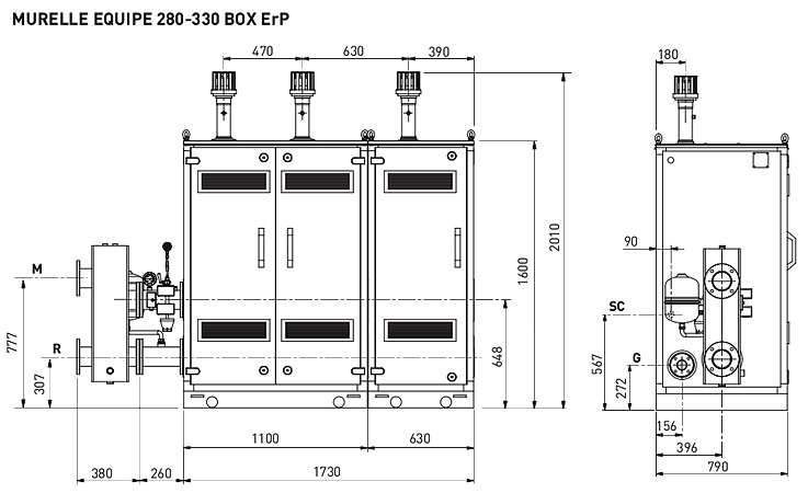 Нажмите для увеличения Размеры Sime Murelle Equipe 280-330 Box ErP