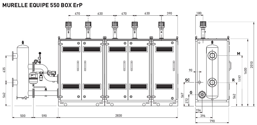 Нажмите для увеличения Размеры Sime Murelle Equipe 660 Box ErP